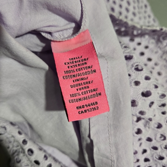 Betsey Johnson Lavender Eyelit Dress Size‎ 12, Cut out Summer Dress - Picture 13 of 14